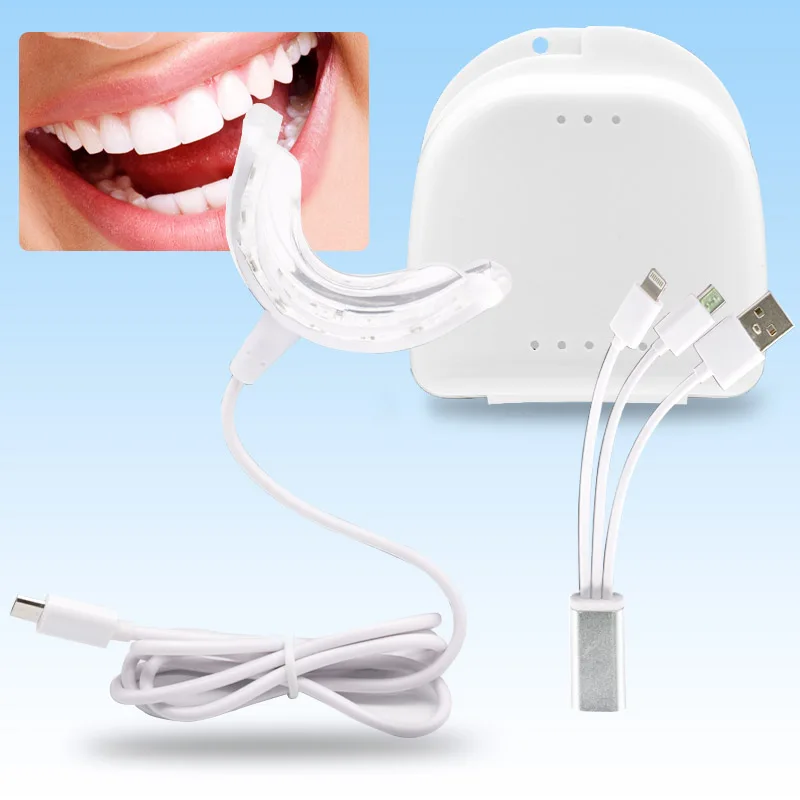 Smart LED Teeth Whitening Portable USB Charging Led Blue Light Dental Whitening Instrument Teeth Device Equipment