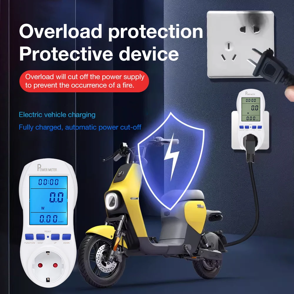 Digital Power Meter Wattage Kwh Energy Measuring Outlet