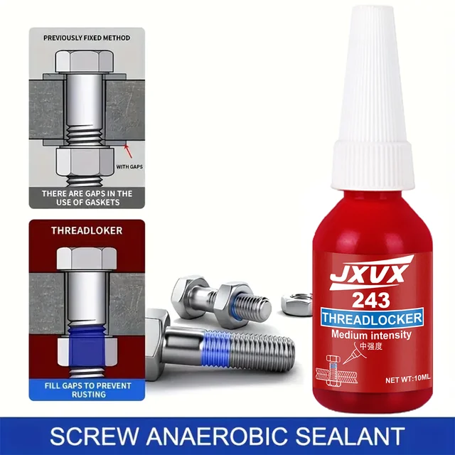 243 10ml กาวล็อคเกลียวแห้งเร็ว แข็งแรง ทนความร้อนสูง กาวไร้อากาศ เหมาะสำหรับยานยนต์ เครื่องจักร ล็อคโครงเหล็ก ขายตรงจากโรงงาน 1
