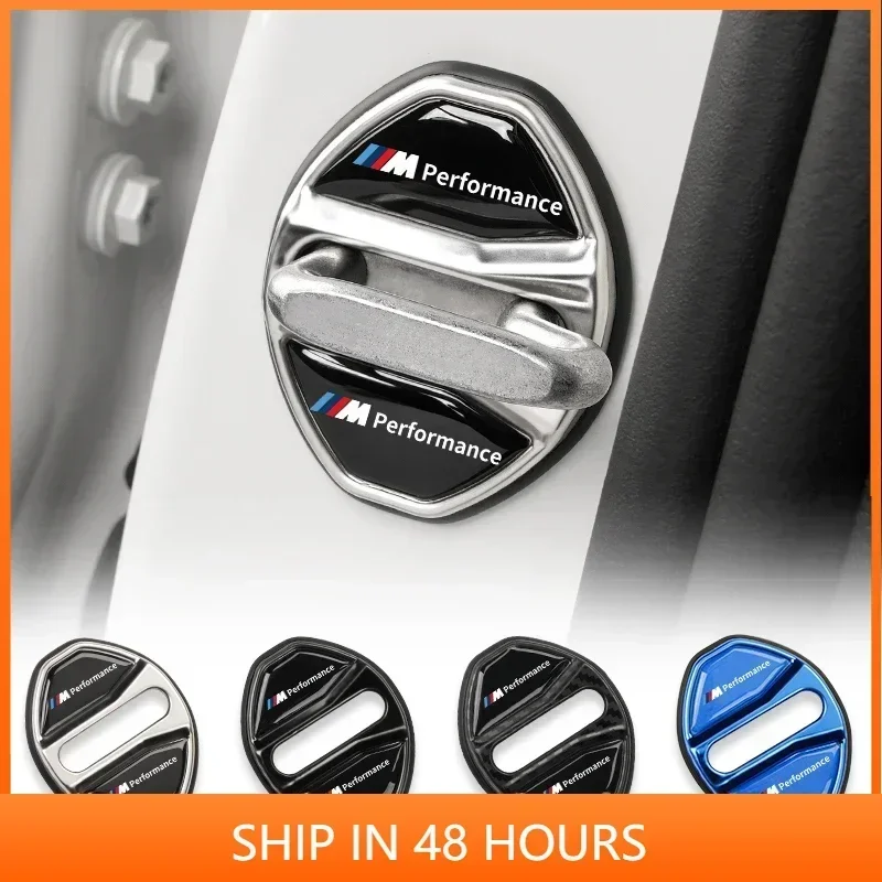 4PCS Car Door Lock Cover For BMW 3 5 Series G60 G20 G11 G22 G23 G26 i3 i4 X1 U11 Stainless Steel Door Lock Protective Stickers