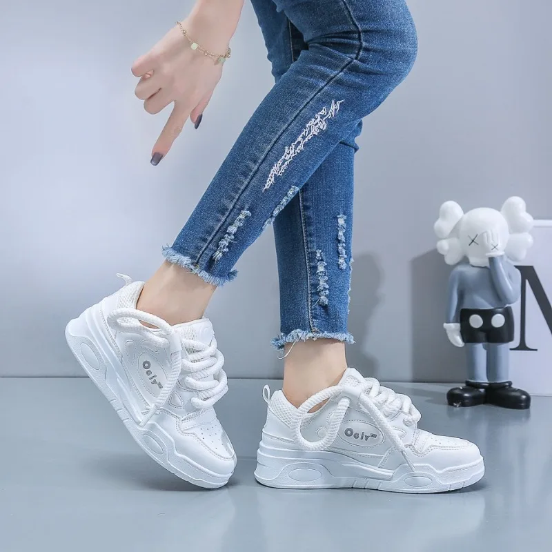 2024Brand Platform Sneakers Women's Height Increased Breathable Soft sole Running Shoe Luxury Microfiber Vulcanize Shoes for Men 6