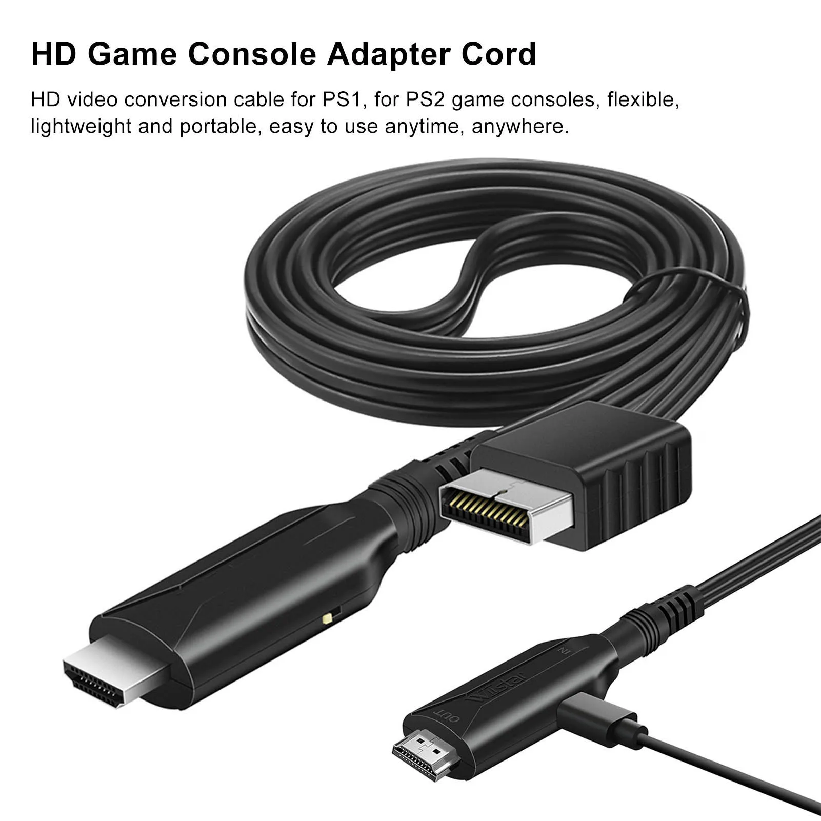 PS1-HD 멀티미디어 인터페이스 케이블, 플러그 앤 플레이 게임 콘솔 비디오 컨버터 코드, PS2 용