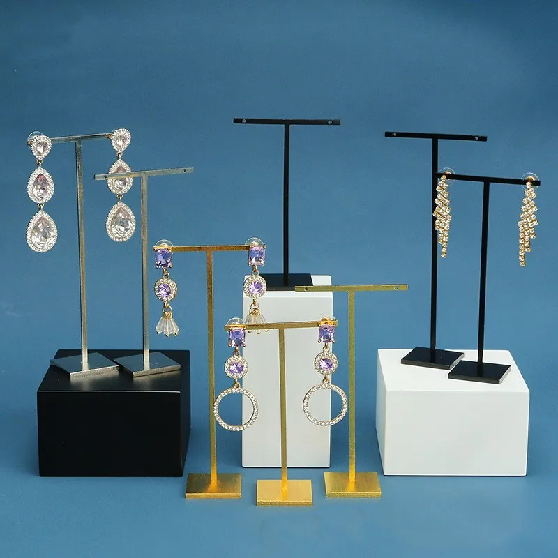3Pcs S M L Size Supporto Per Orecchini In Metallo Ear Stud Show Rack Per Espositore Per Gioielli
