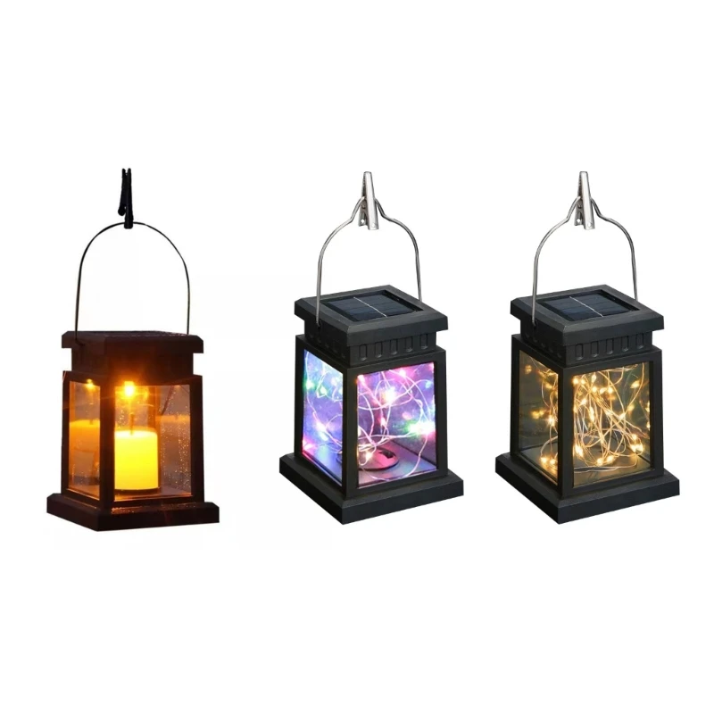Solar Hanging Decorative Lantern Portable Small Pendant Lamp Outdoor