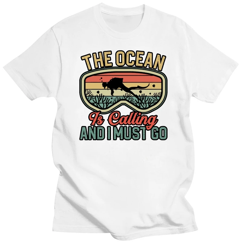 

Tees The Ocean Is Calling Diving Family Family Premium Cotton Men T Shirts Design Oversized Tshirt Camisas Hombre