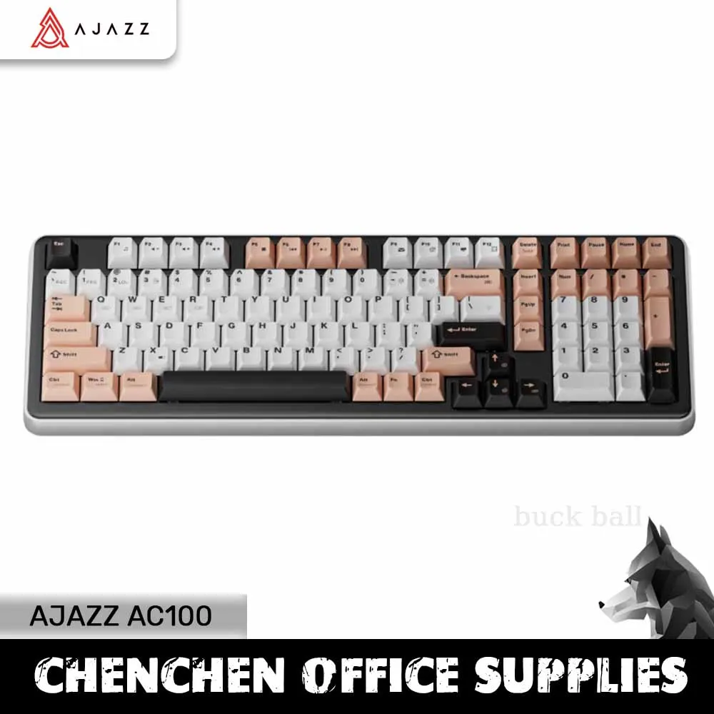

Ajazz Ac100 Mechanical Keyboard Aluminum Alloy 98% 3 Mode Bluetooth/2.4g Wireless/Wired 100 Keys Rgb Gasket Gaming Keyboard Gift
