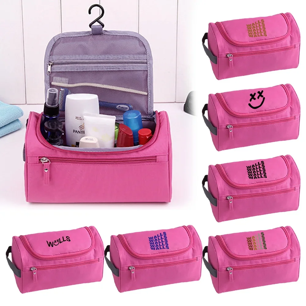 Cosmetic Bag Portable Toiletries Organizer Travel Makeup Bag Hanging Waterproof Washing Pouch Printing Walls Series Handbags 50 pieces white thickened waterproof express bag thanks english printing clothes goods items packaging envelope courier pouch