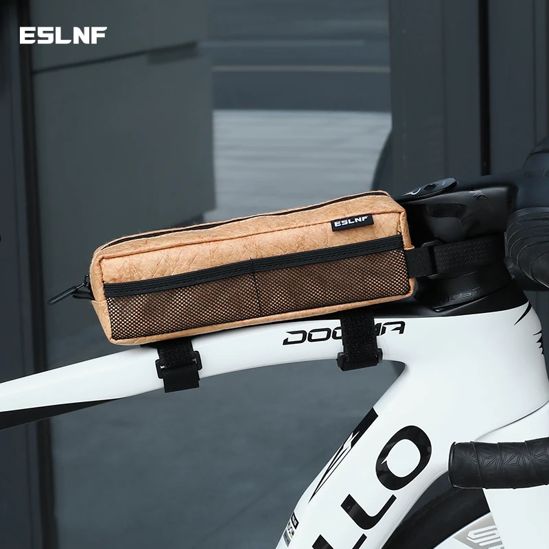 ESLNF Bicycle Front Beam Bag & Top Tube Bag Set - Head Tube Phone Pouch Included - Mountain & Road Bike Cycling Accessories Pack