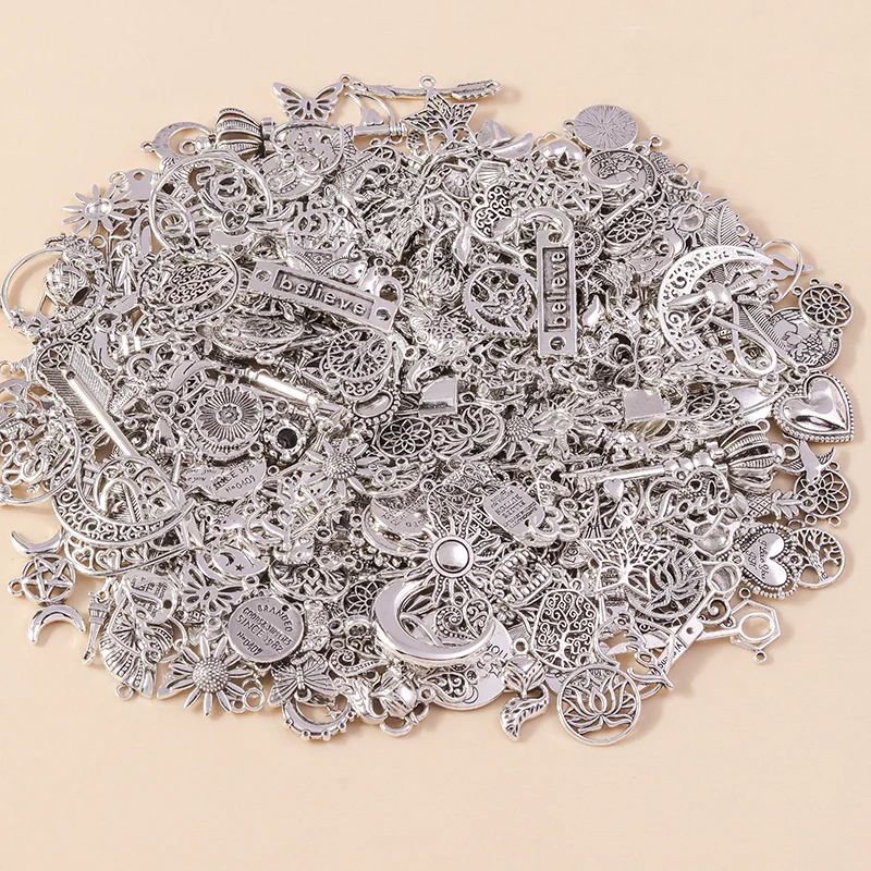 Leslie gemischt 10/20/30 stücke mischen vergoldete Legierung Blume Tier Stern Mond Herz Kreuz Unendlichkeit Charme Anhänger für DIY Schmuck herstellung – Detail 8