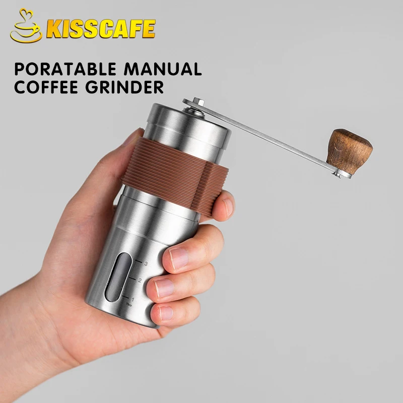 

Manual Coffee Bean Grinder Portable Mini Handmade With Ceramic Burr Adjustable Stainless Steel For Espresso Barista Tools