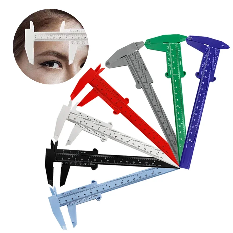 

Portable 150MM Plastic Eyebrow Measuring Vernier Caliper Tattoo Caliper Ruler Plastic Permanent Makeup Measurement Tools