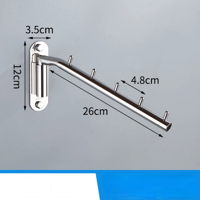 Cintre Mural Pivotant – 5 Crochets En Acier Inoxydable – Gain De Place Pour Placard Et Salle De Bain