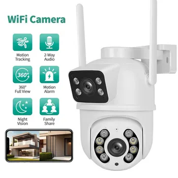 4K 8MP Outdoor PTZ Wifi Camera Dual Lens Dual Screens with AI Human Detection Wireless CCTV Security IP Camera Eoolii 1