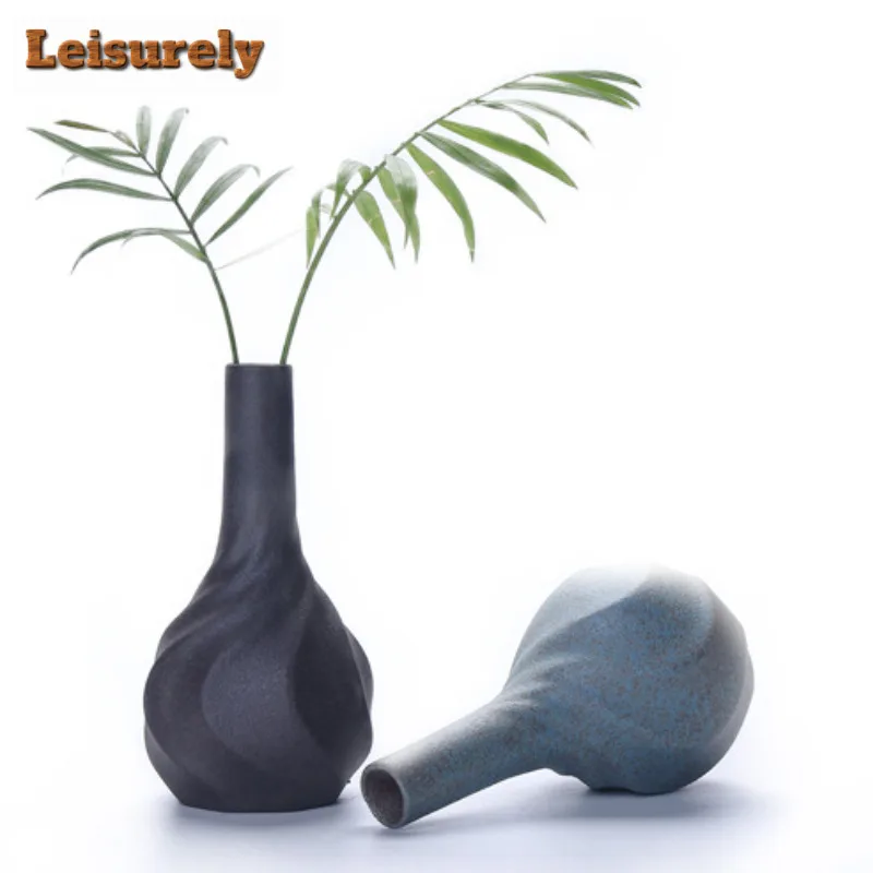 Coarse Pottery Mini Insert Flower Vase Japanese Home Decorations Plant Pot Household Flowerpot Chinese Tea Set Accessories Gift