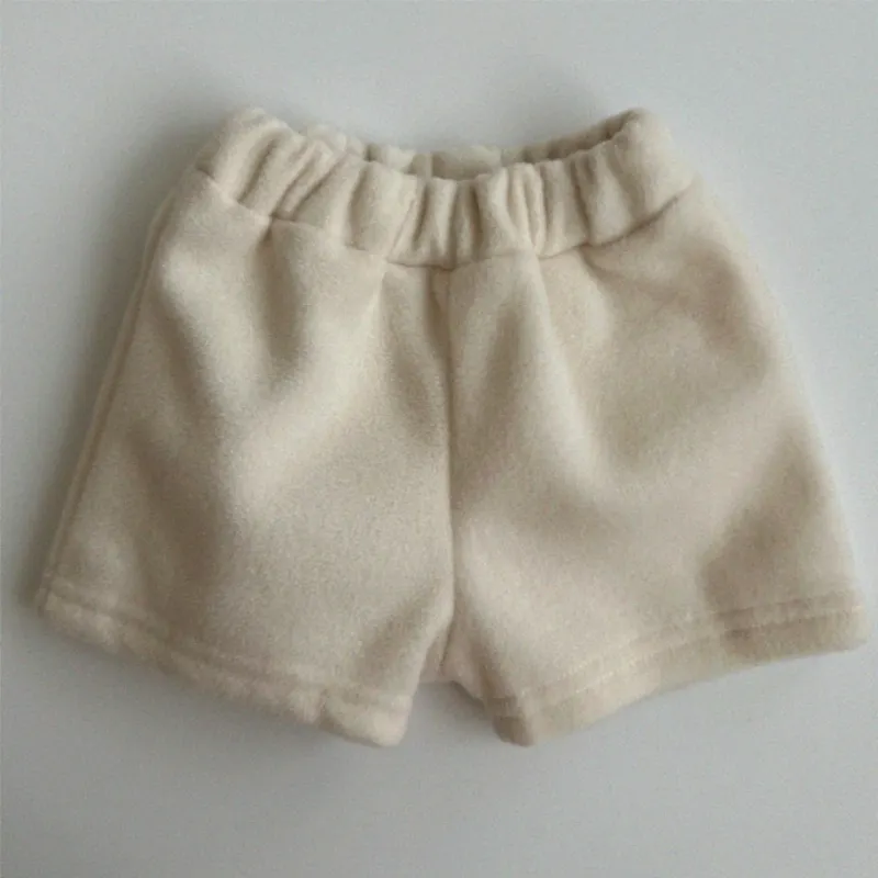 여아 피터팬 칼라 플리스 셔츠, 서스펜더 원피스 반바지, 코튼 풀오버, 옷, 3M-3Y