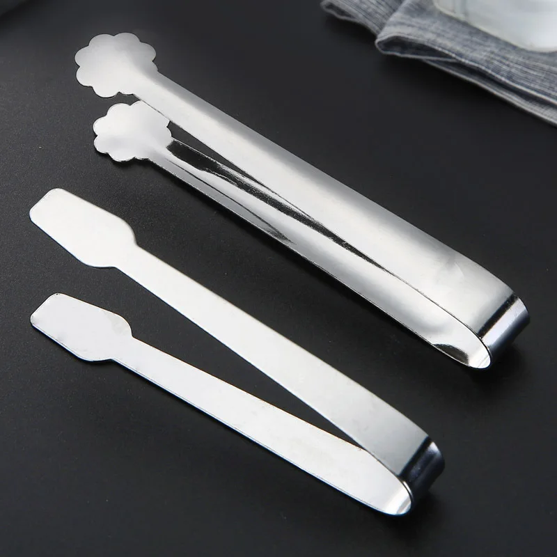 

Mini Plum Food Tongs Sugar Ice Cube Clamp Bread Steak Clip Silver Tweezer Barbecue Baking Tools Home Kitchen Cooking Utensils