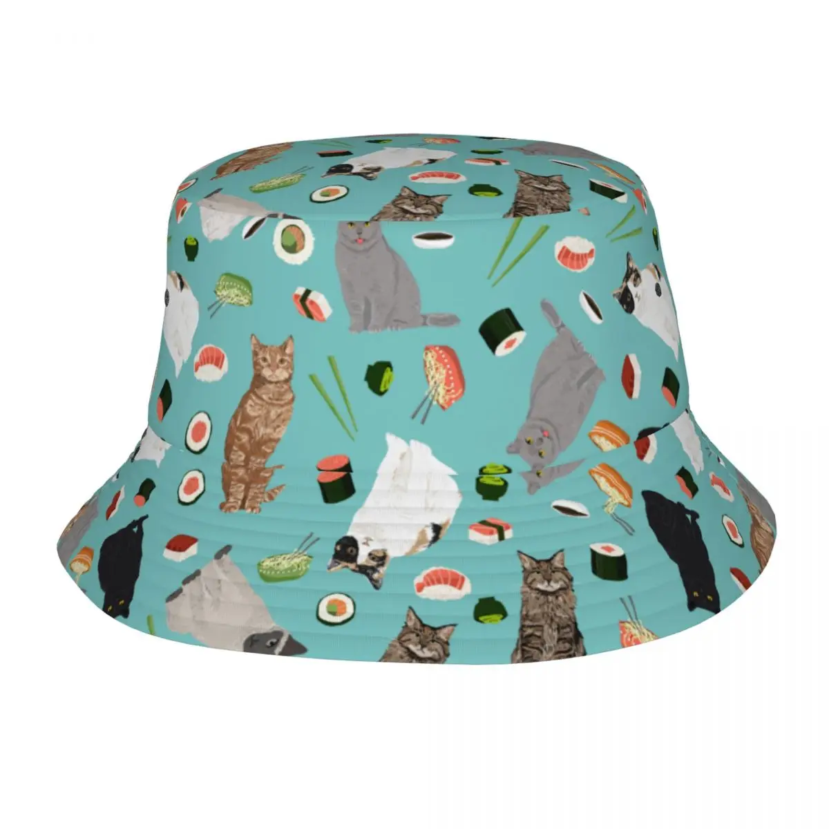 Trendy Cat Sushi Bob Hats Women Protezione Uv Outdoor Animal Fishing Hatwear Summer Beach