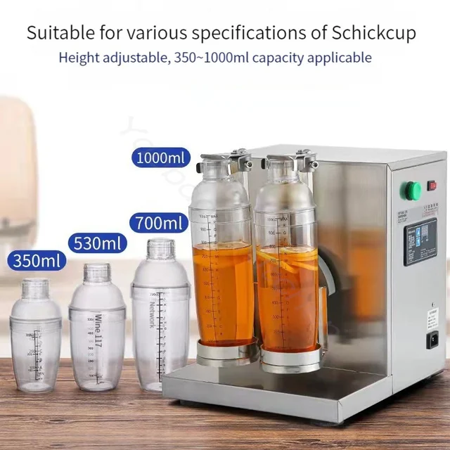 Happybuy Milk Tea Shaker Double Frame Milk Tea Shaking Machine 400r/min Stainless Steel Auto Tea Milk Making Machine for Boba Milk Tea