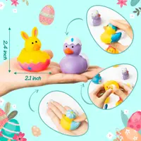 12pcs Easter Rubber Ducks, 2.1Inch Bunny Rubber Duckies Bath Toys for Kids, Assorted Duck Bulk, Basket Stuffers and Party Favors 2