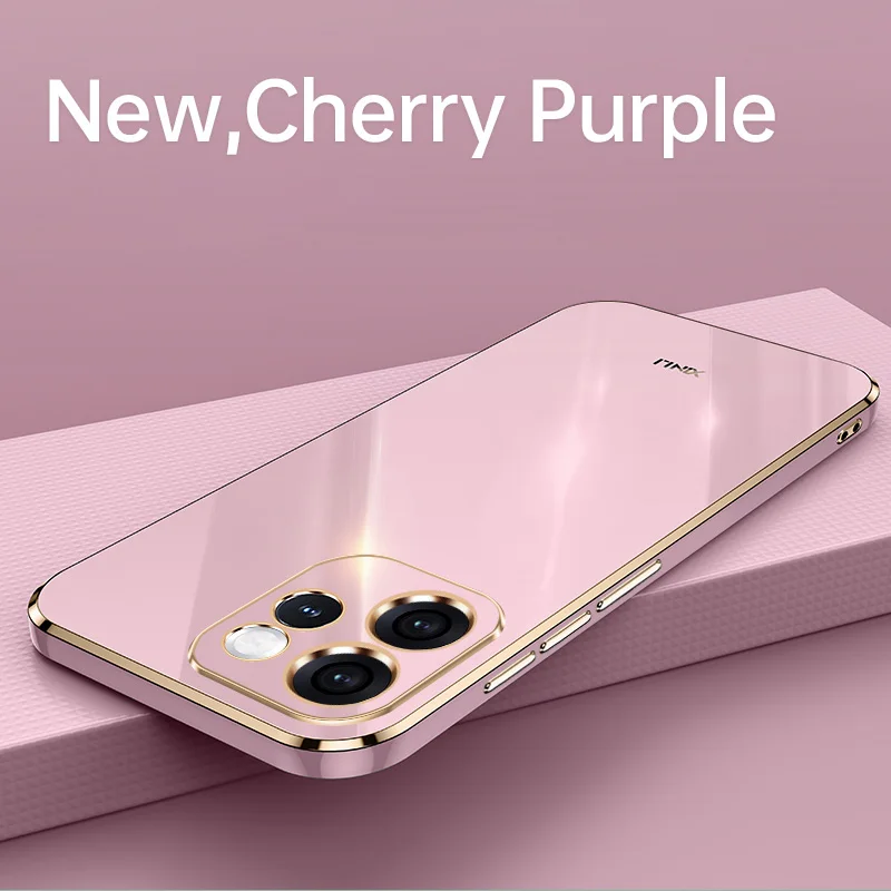 Luxury Colorfast Plating Phone Case - Soft Straight Edge Back Cover Shell