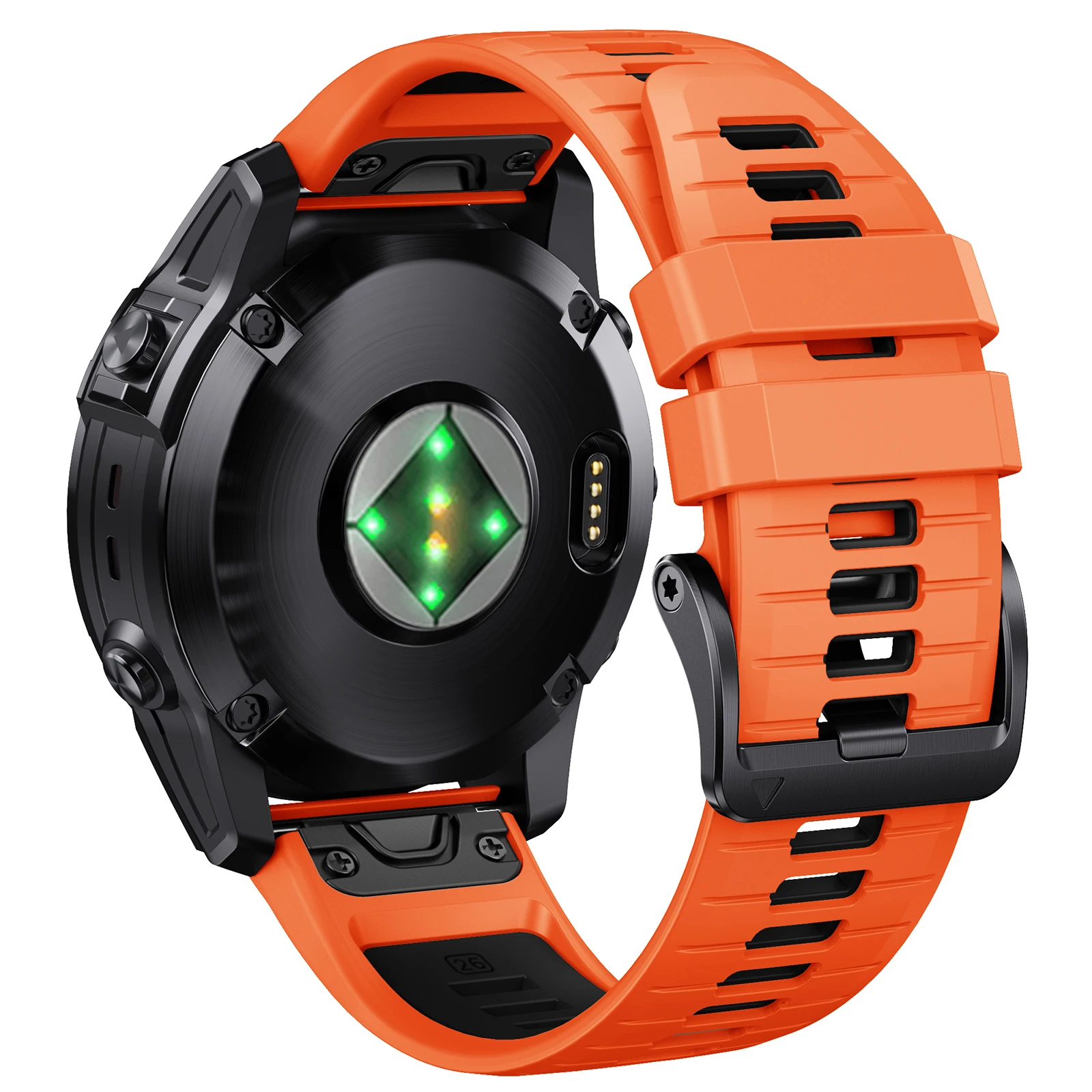 Dual-Color Silicone Quick Release Strap, 22-26mm Adjustable Band