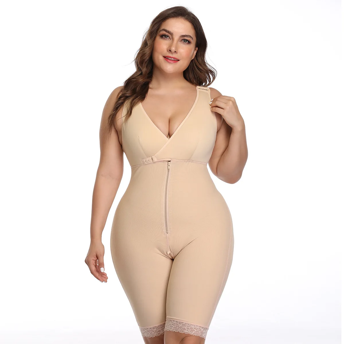 Plus Size Women Full Body Shapewear Underbust Slimming Mid thigh Shaper  fajasTummy Control Seamless Postpartum Body Girdle - AliExpress