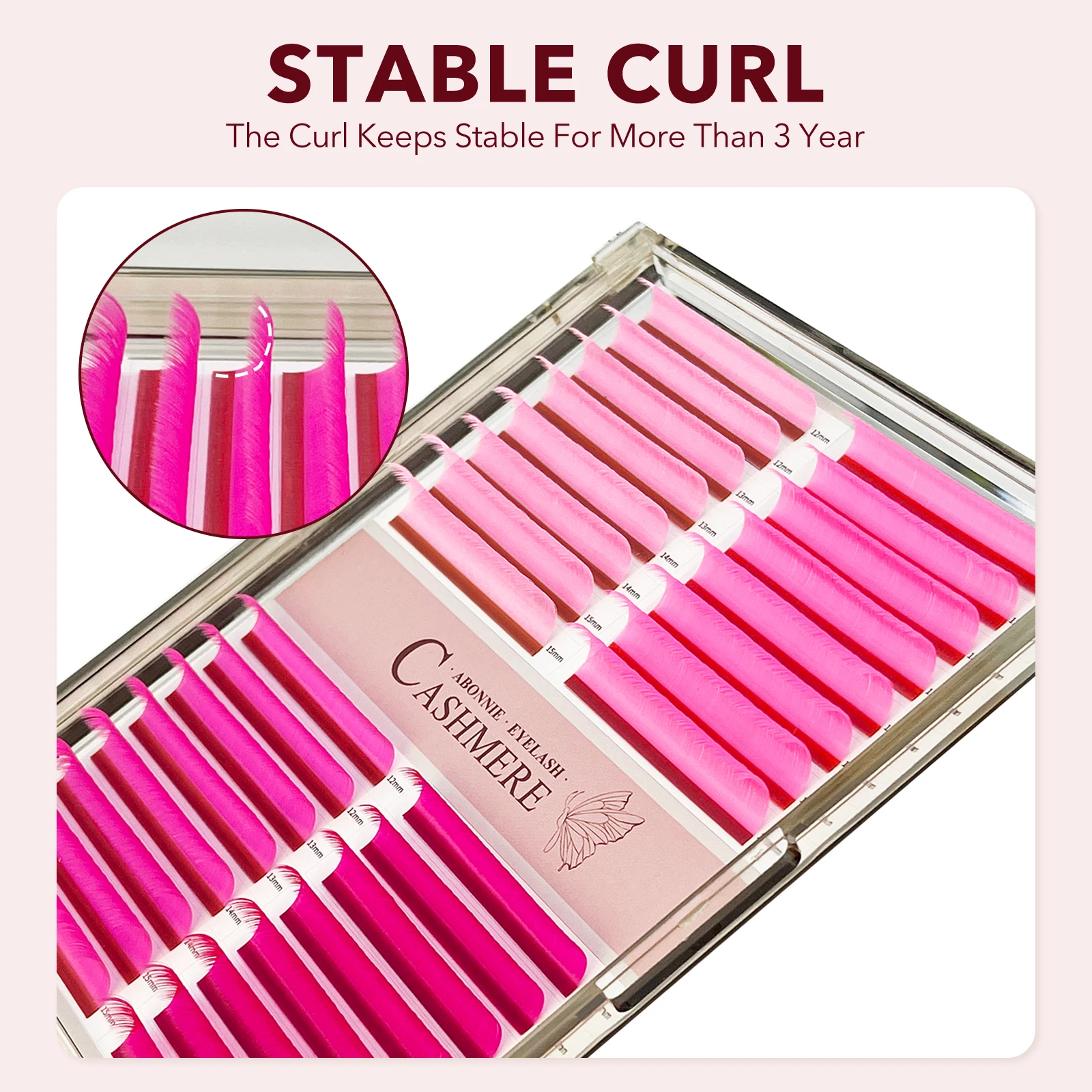 ABONNIE C CC D Curl Purple Pink Brown Cashmere Colorful Eyelashes Extensions Soft Classic Lashes Extensions