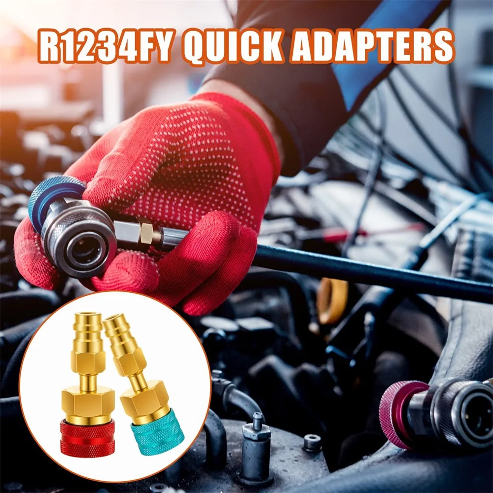 2/6pcs Adapter Quick Fitting Coupler R1234YF to R134A High Low Side Adapter  Fitting Connector Car Air-conditioning Fitting Tools - AliExpress
