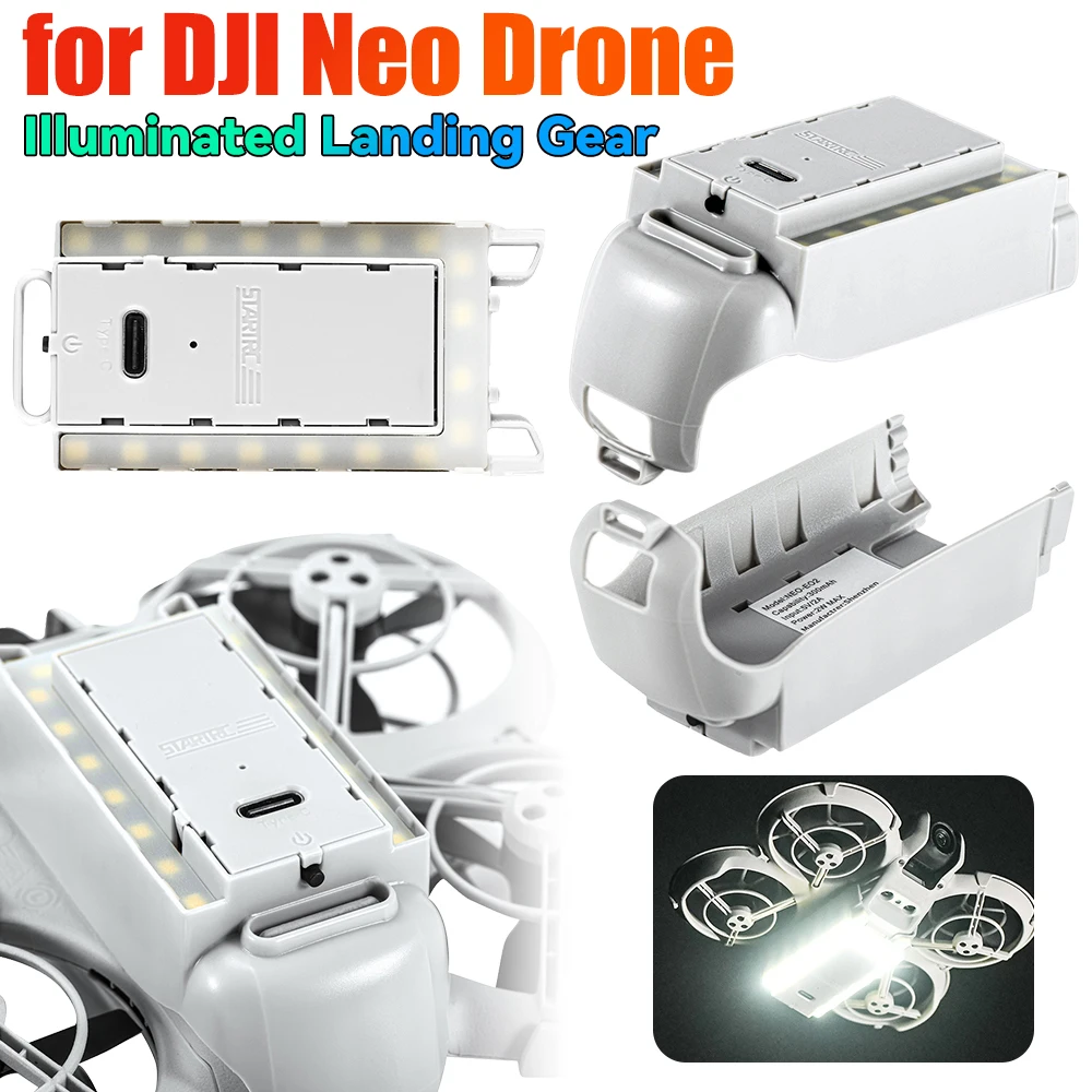 For DJI NEO Drone Landing Gear Night Light Luminous Tripod Snap Design Built-in Battery Rechargeable Night Lamp Drone Accessory