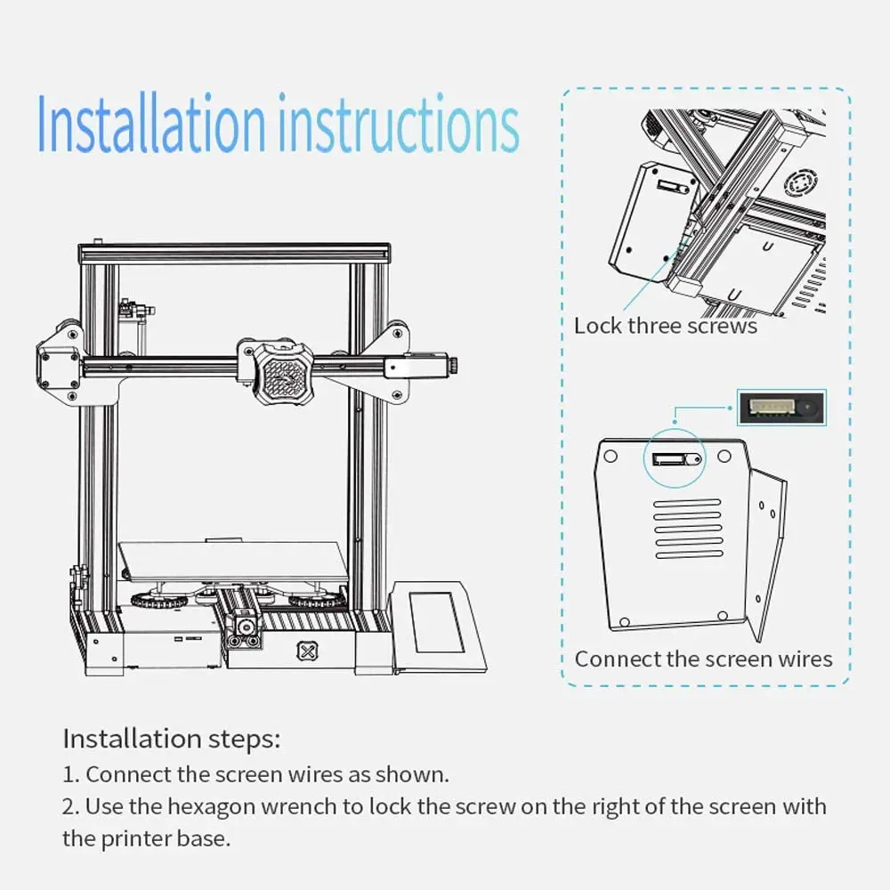 Oficial Creality Ender Kit Touch Screen 43 Atualização de Tela Lcd para Ender Ender3 v2 Ender-3 Pro Impressoras 3d - Imagem 3