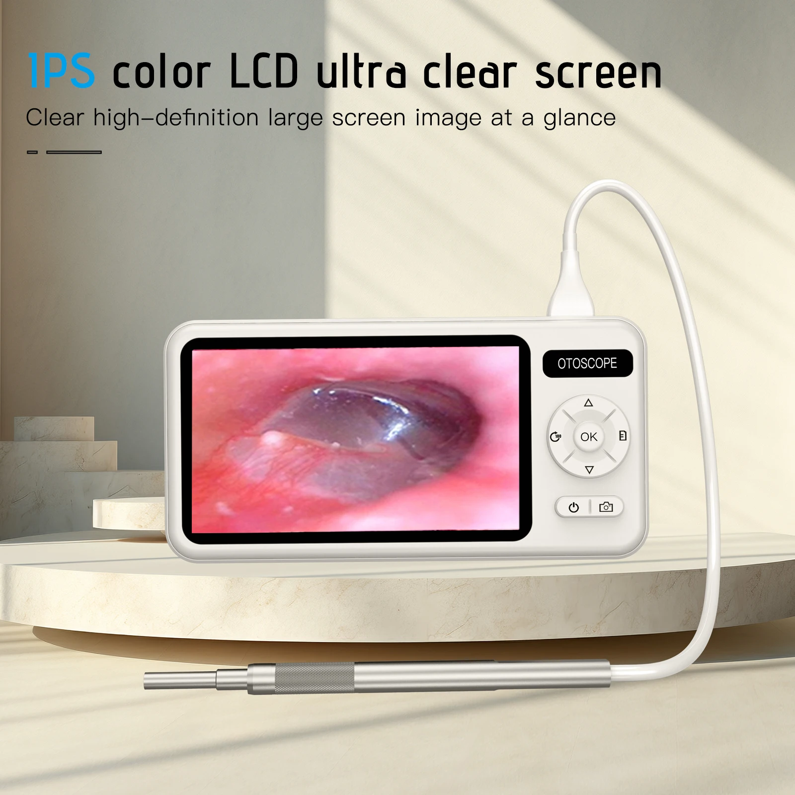 HD 1080P 3.9mm 4.5 Inch LCD Screen Ear Scope Endoscope Ear Wax Clean Otoscopy Camera Endoscope Clean Mini Cameras mini endoscope camera