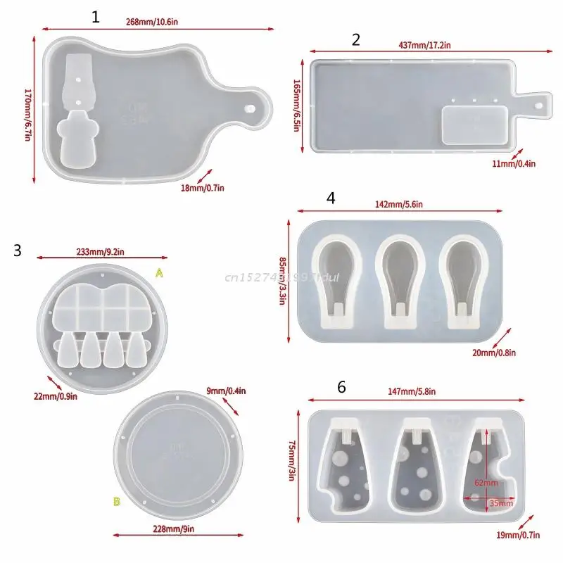 4pcs Tray Handle Molds, TSV Silicone DIY Mold for Epoxy Resin