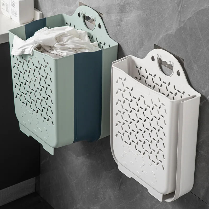 

Large Folding Modern Minimalist - Dirty Clothes Storage Home Bathroom Wall-Mounted Laundry Basket