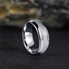 Tigrade 8mm Tungsten Carbide Rings For Men 24K Gold Plated Polished Edge Sandblasted Domed Wedding Ring Engagement Band Jewelry 5