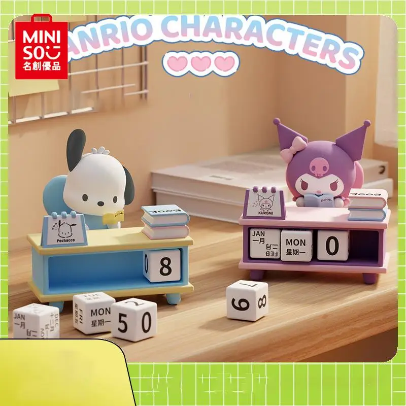 

MINISO Snrios аниме Kuromi понравико Kawaii Новый настольный календарь для экзамена обратный отсчет Мультяшные милые настольные украшения подарок на день рождения