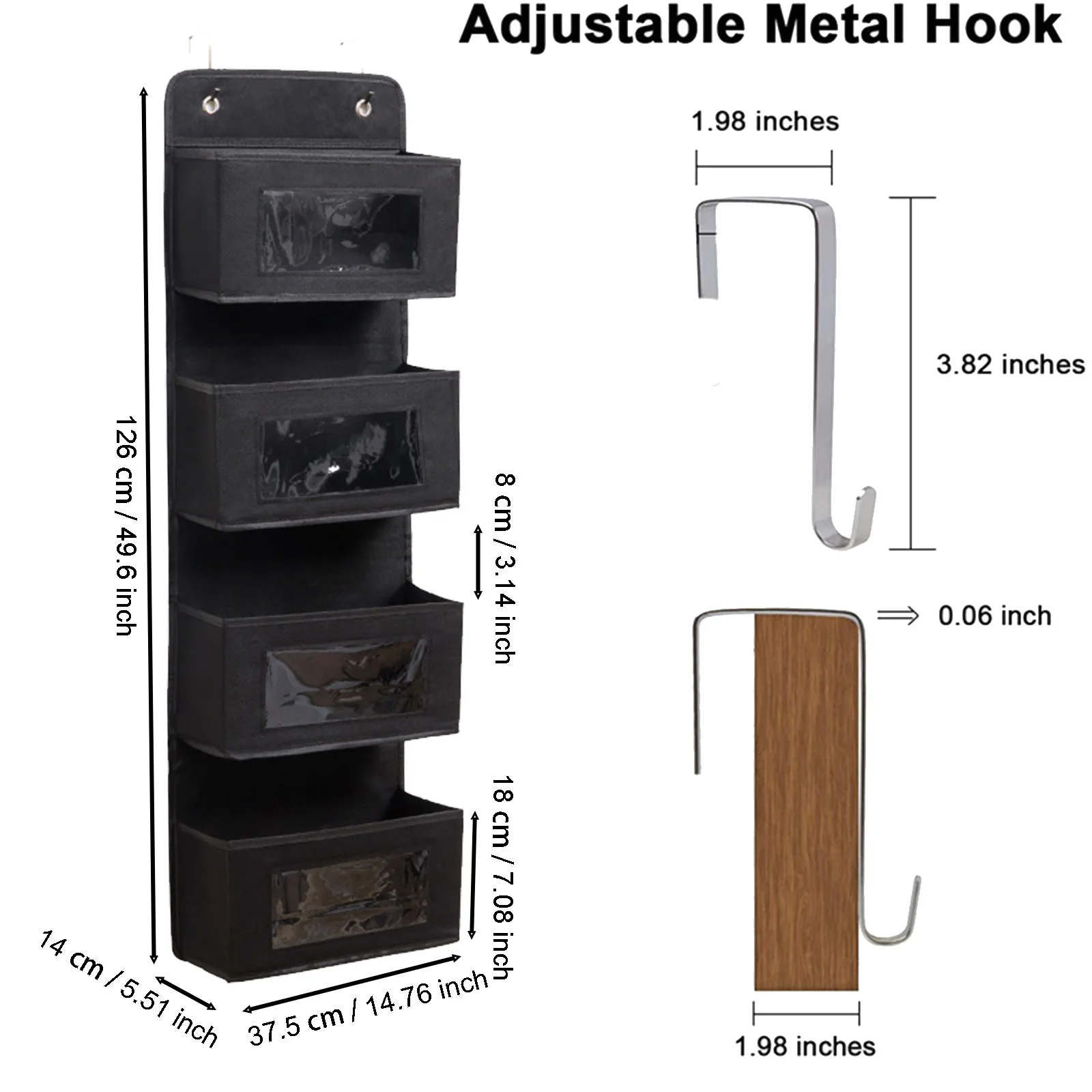 1pc, Door Mounted Storage Rack, Wall Mounted Fabric Storage Room Storage Space Suitable For Storage In Cabinets, Bathrooms 2