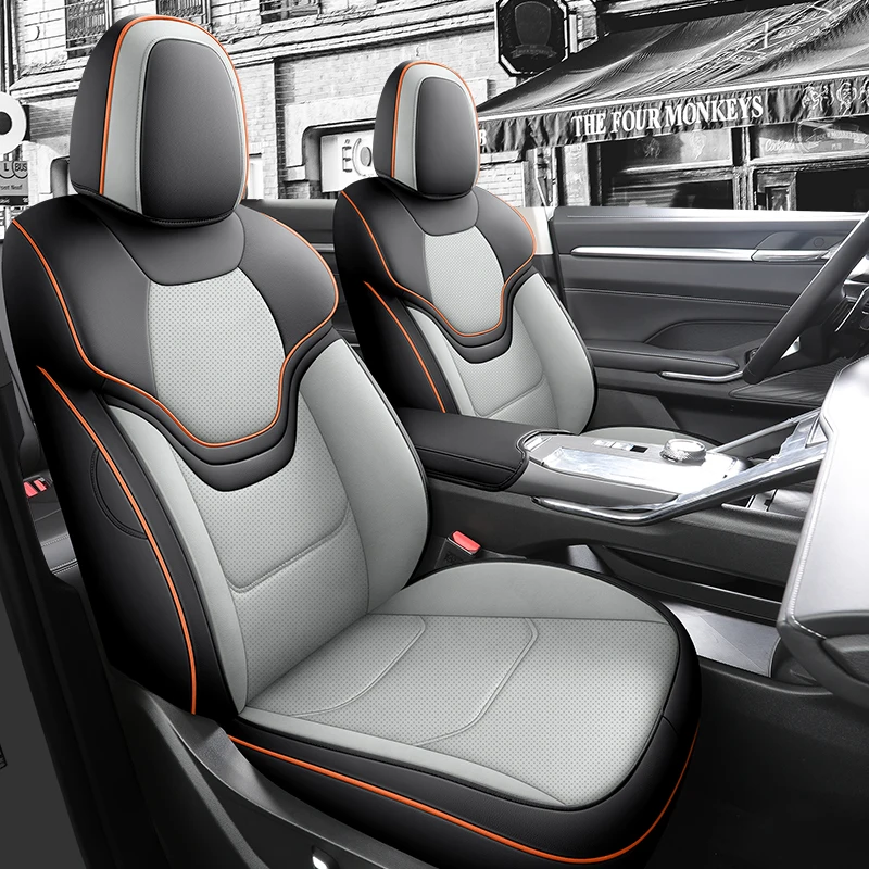 2021-2023 Haval H6 용 맞춤형 카시트 커버, 전면 및 후면 풀 세트, 인조 가죽