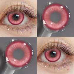 Vibrant Blue/Red Colored Contact Lenses for Cosplay Makeup, Premium Soft Lenses for Events & Outdoor Adventures (NEBULA - RED)