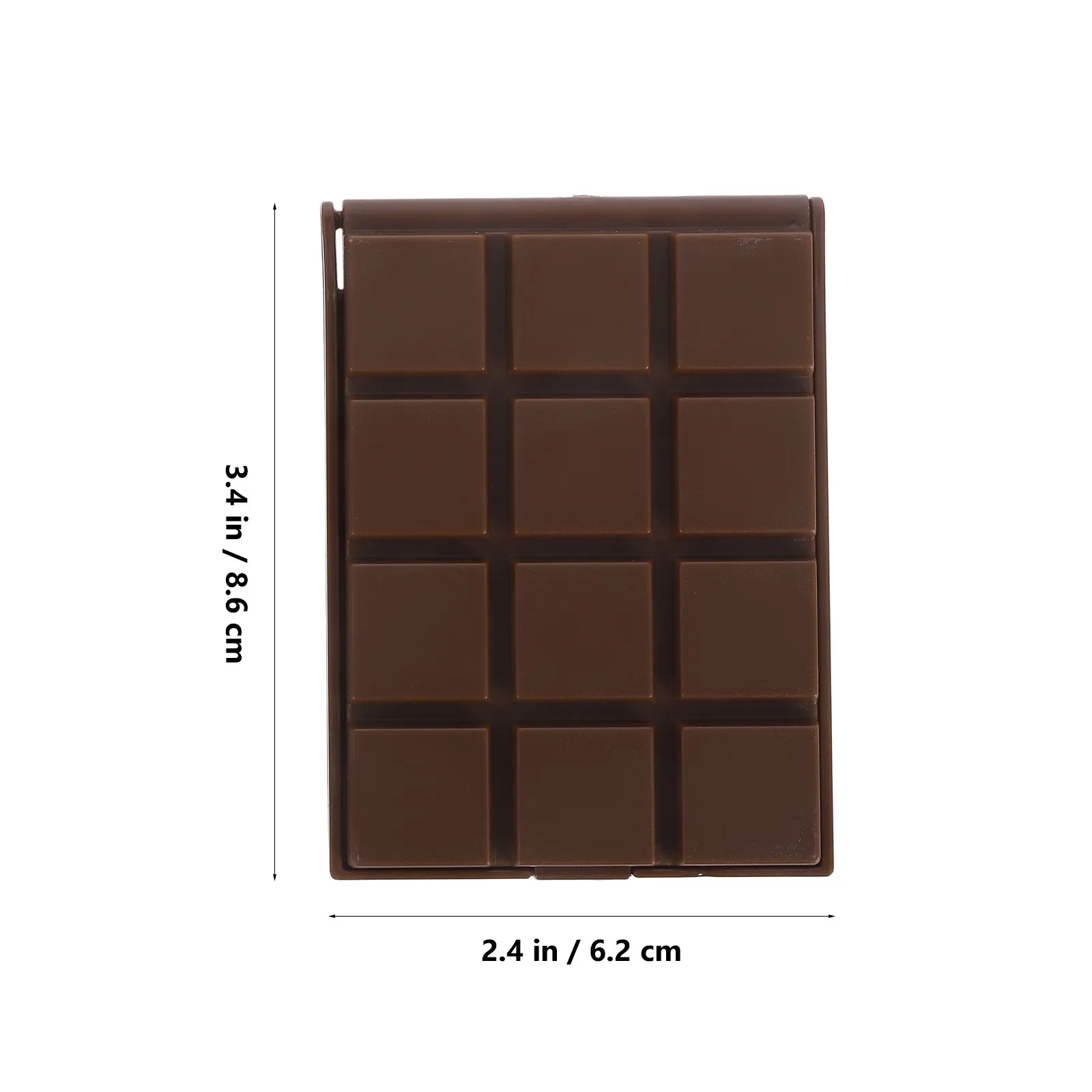 2Pcs 세련된 초콜릿 디자인 미니 메이크업 거울 휴대용 포켓 거울 투명 반사 표면 여성 패션 액세서리