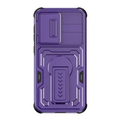 Armor Fold Stand Anti - Drop Case with Camera Lens Protection Cover for Moto edge 2025 (PURPLE)