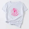 Barbie Cartoon T-Shirt Women Letter Top Crew Neck Print Summer Short Sleeve Clothes Anime Kawaii Oversize Girls Tshirts 5