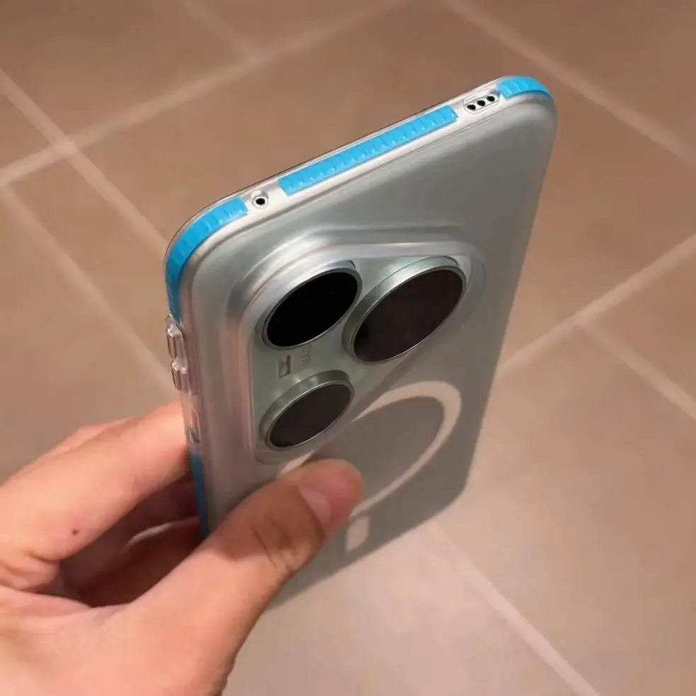 Matte Slim Corrugated Pattern Magnetic Armor Case with Magsafe