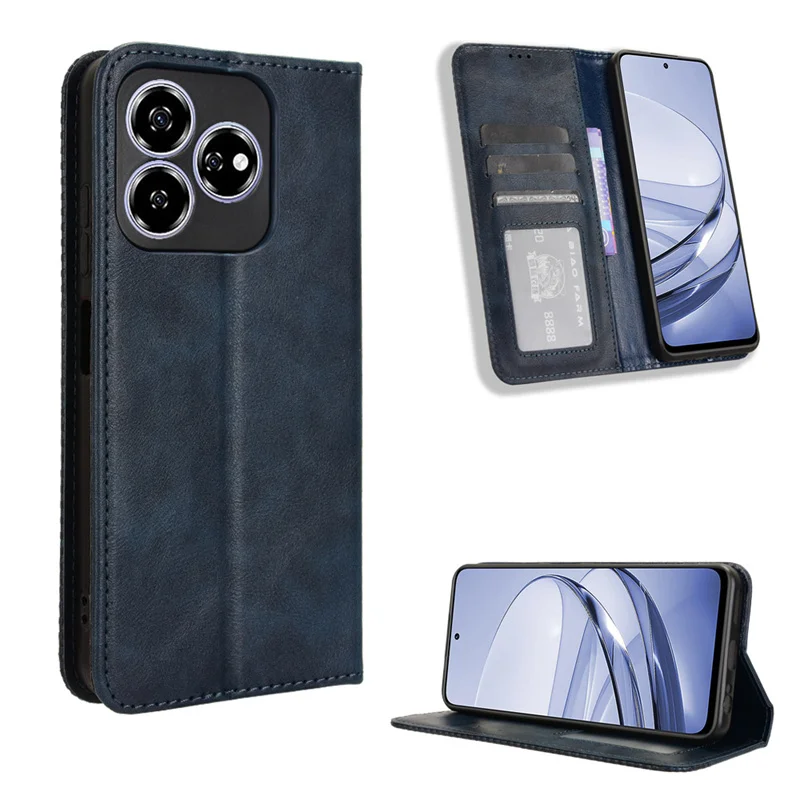 YukeTop Cover per ZTE Axon 11 SE 5G, Pelle PU Premium Magnetico Flip Case Custodia, Slot per Schede, Portafoglio Cover per ZTE Axon 11 SE 5G.(Squame Viola
