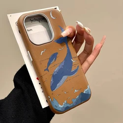 Luxury Cute Whale Leather Texture Retro Phone Case - Xiaomi Mi 11 Lite 5G (ZO - P8332)