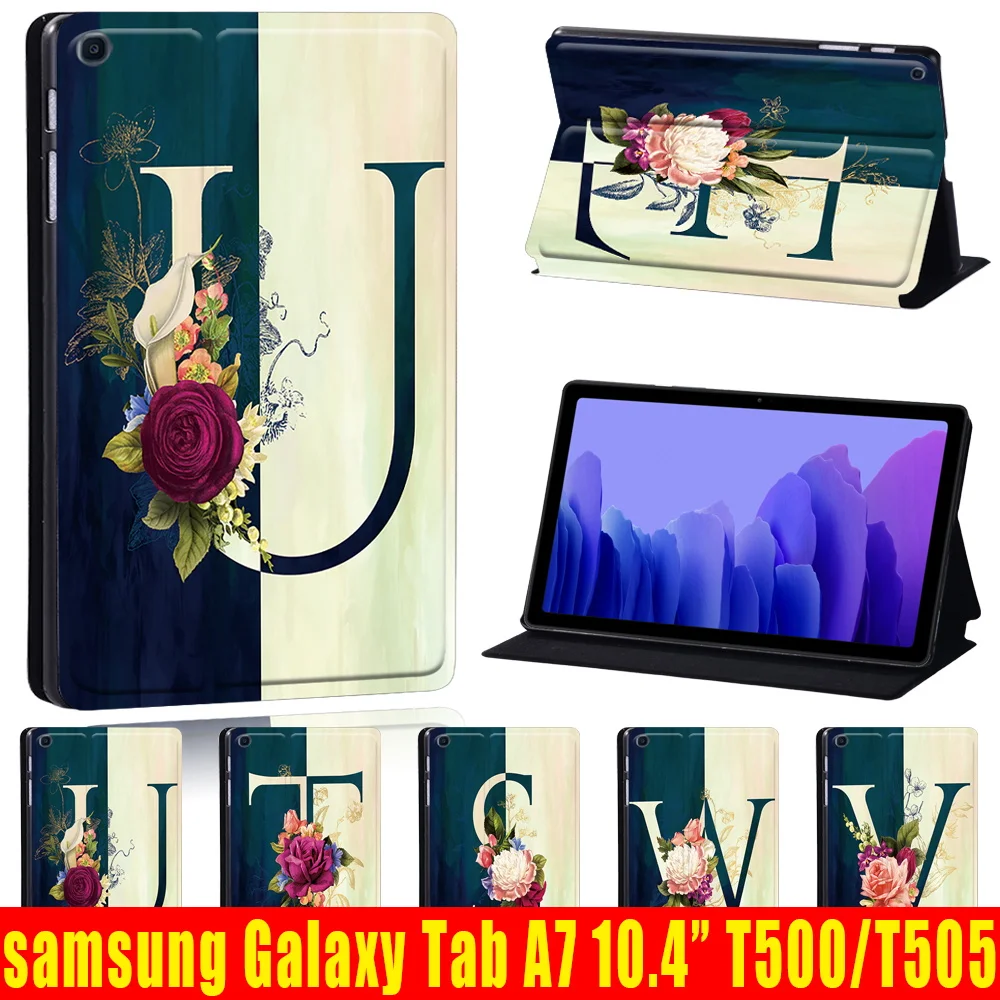 

For Samsung Galaxy Tab A7 Lite 8.7"/Tab A7 10.4" 2020 26 Letter Pattern PU Leather Tablet Case for Tab A8 10.5" 2022 Cover Funda