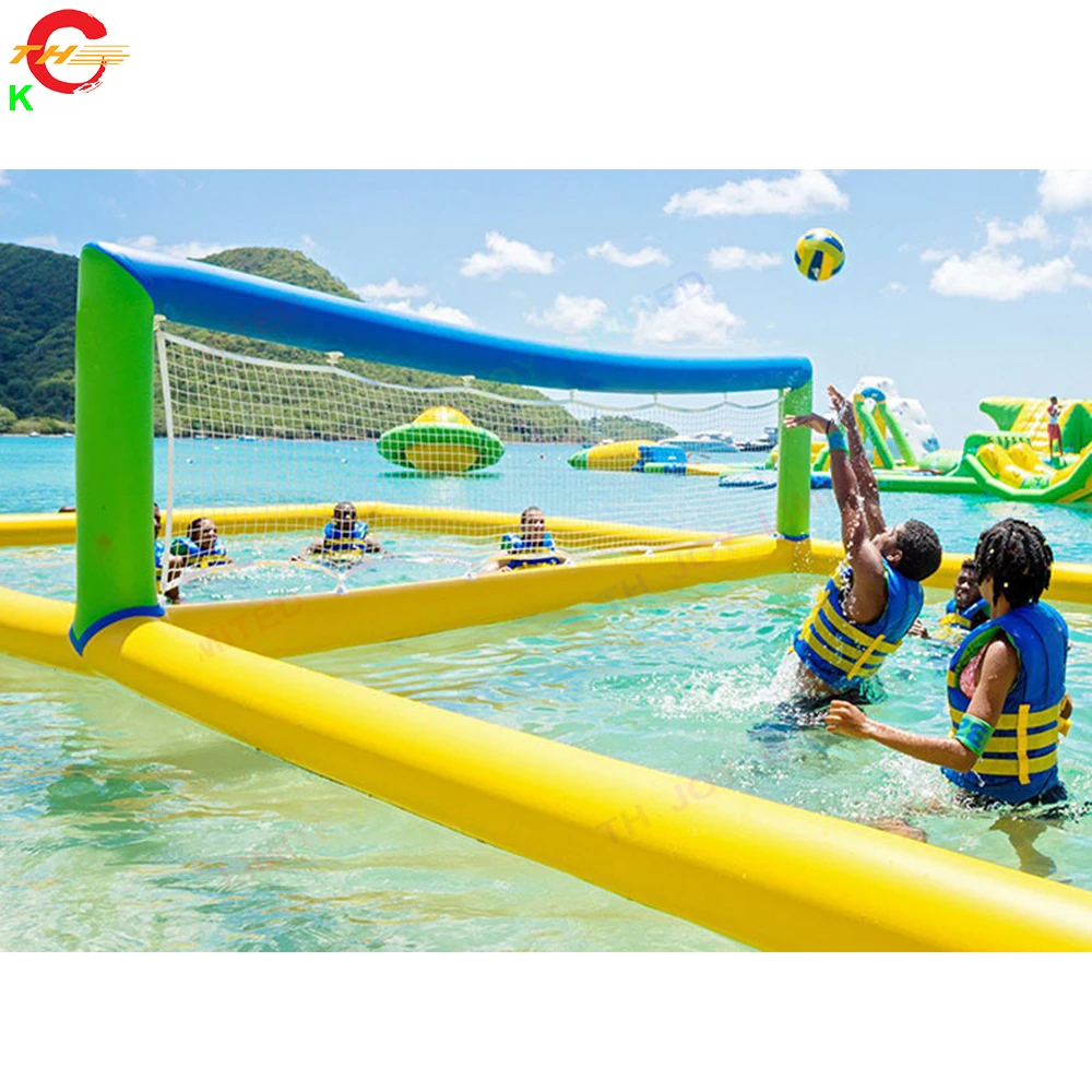 10x5m Air Tight Water Floating Inflatable Football Field Beach Inflatable Volleyball Court For Sale 2