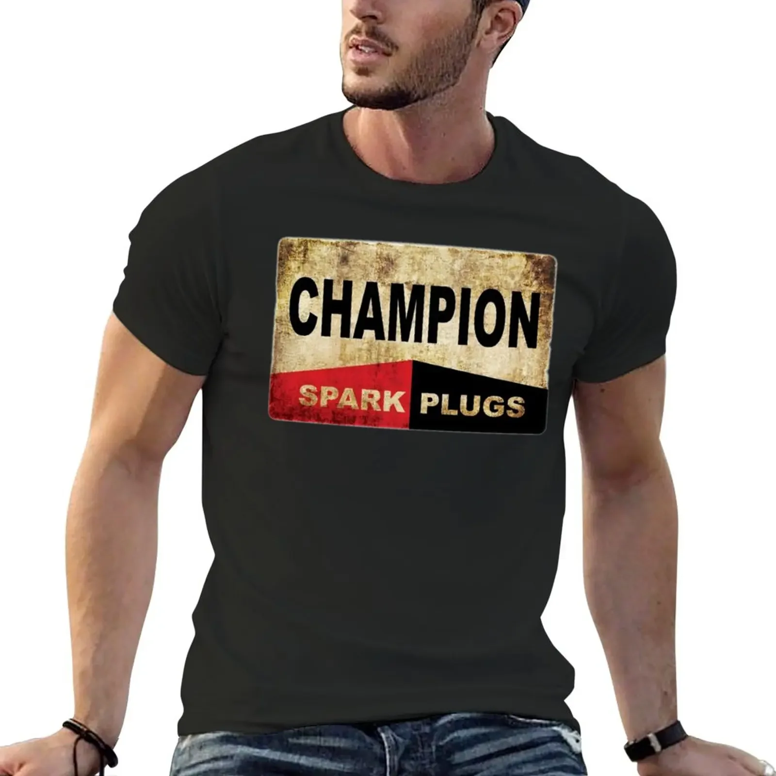 

Champion Spark Plugs T-Shirt new edition hippie clothes graphics mens funny t shirts