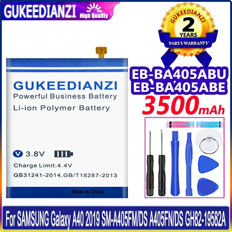 

EB-BA405ABE EB-BA405ABU 3500mAh Battery For SAMSUNG Galaxy A40 2019 SM-A405FM/DS A405FN/DS GH82-19582A High Quality Battery