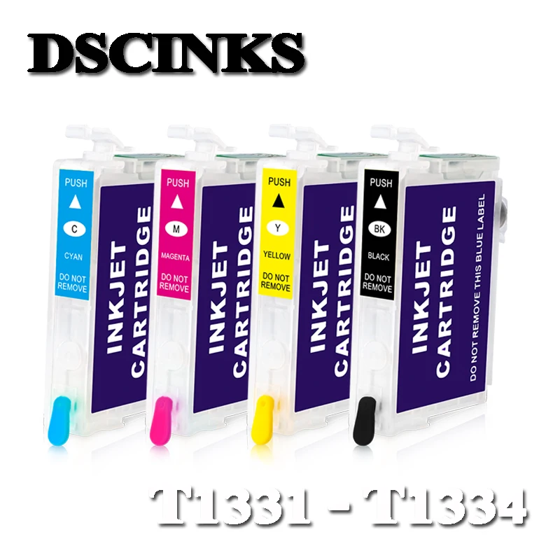 4pcs-Refill-ink-cartridge-T1331-T1334-with-permanent-chip-For-Epson