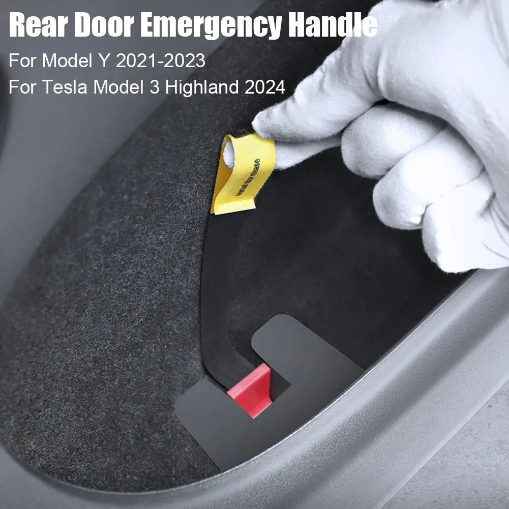 Rear Door Emergencies Safety Pull Rope For Tesla Highland 2024 For Model Y 2021-2023 Emergency Handle Car Accessory O3C7